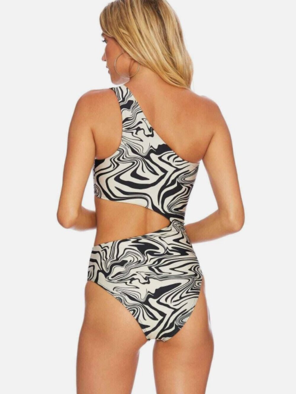 New! Beach Riot Psychedelic Swirl Black Celine One Piece Swimsuit 38742 - Picture 3 of 9